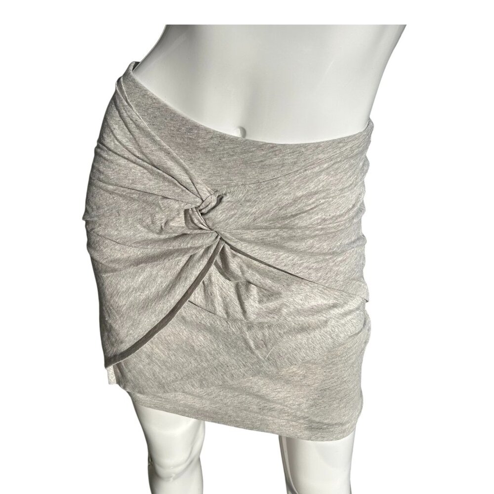 IRO Paris Toraba Knot Mini Skirt Gray Organic Cotton Size XS NWT